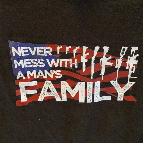 Never Mess with a Mans Family Gun Rifle‎ T shirt - Picture 1 of 3